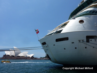 Cruise ship and Sydney Opera House