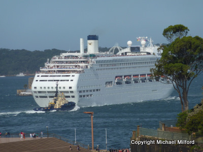 Rival cruise ship leaving