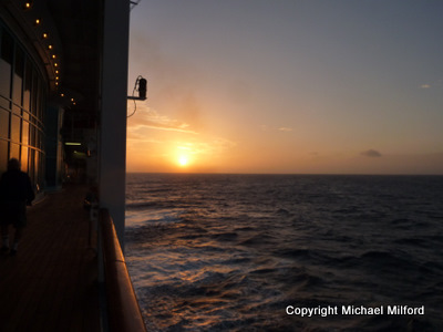 Sunset and ship