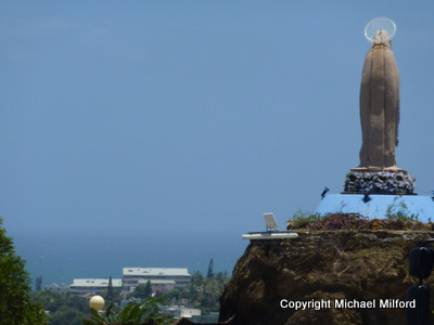 Mary statue looking