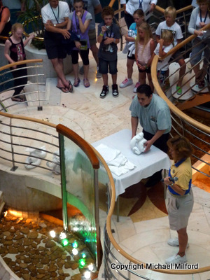 Towel folding demonstration